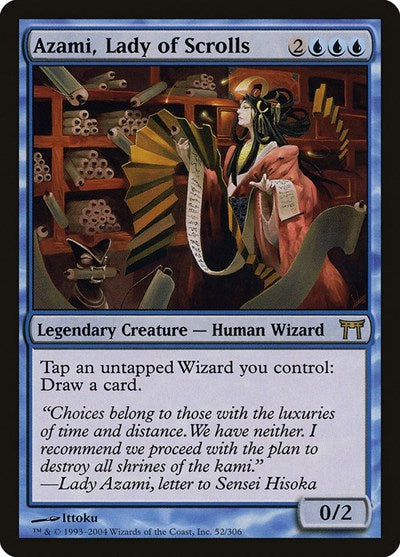 Azami Lady of Scrolls (CHK) #52 Rare (Near Mint) Champions of Kamigawa Magic: The Gathering: 2004