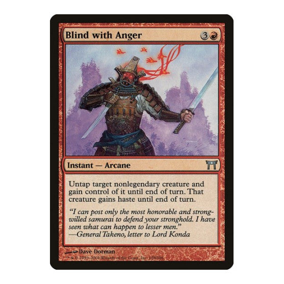 Blind with Anger (CHK) #158 Uncommon (Damaged) Champions of Kamigawa Magic: The Gathering: 2004
