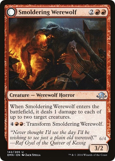 Smoldering Werewolf (EMN) #142 Uncommon (Lightly Played) Eldritch Moon Magic: The Gathering: 2016