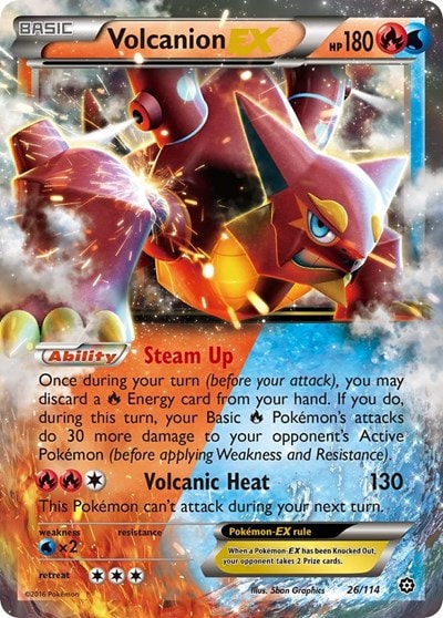 Volcanion EX (STS) #26/114 Ultra Rare XY - Steam Siege Pokemon: 2016