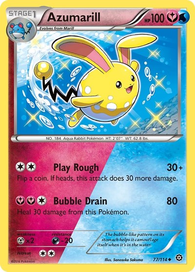 Azumarill (STS) #77/114 Uncommon (Lightly Played) XY - Steam Siege Pokemon: 2016