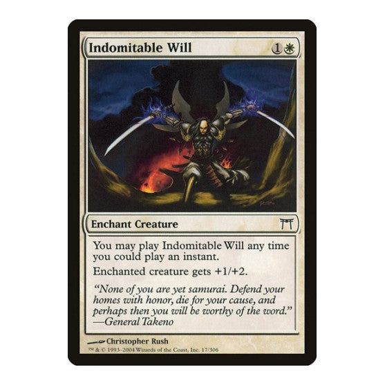 Indomitable Will (CHK) #17 Common (Moderately Played) Champions of Kamigawa Magic: The Gathering: 2004