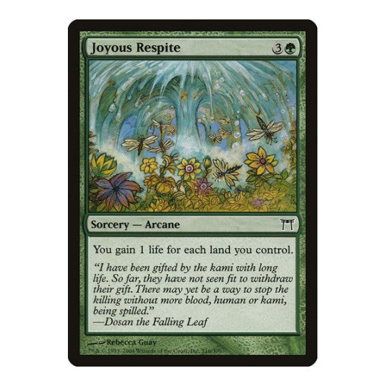 Joyous Respite (CHK) #216 Common (Moderately Played) Champions of Kamigawa Magic: The Gathering: 2004