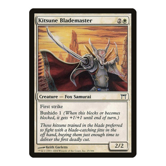 Kitsune Blademaster (CHK) #25 Common (Heavily Played) Champions of Kamigawa Magic: The Gathering: 2004