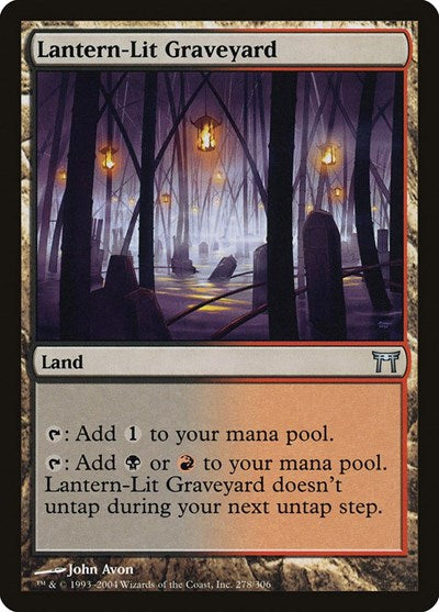 Lantern Lit Graveyard (CHK) #278 Uncommon (Heavily Played) Champions of Kamigawa Magic: The Gathering: 2004