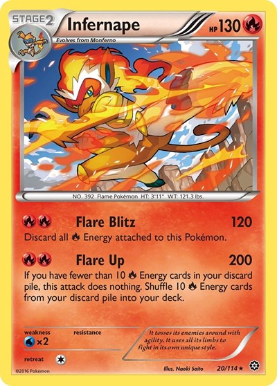 Infernape (STS) #20/114 Holo Rare (Holofoil Lightly Played) XY - Steam Siege Pokemon: 2016