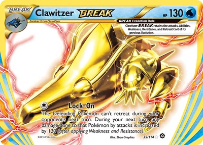 Clawitzer BREAK (STS) #35/114 Rare BREAK (Holofoil Damaged) XY - Steam Siege Pokemon: 2016