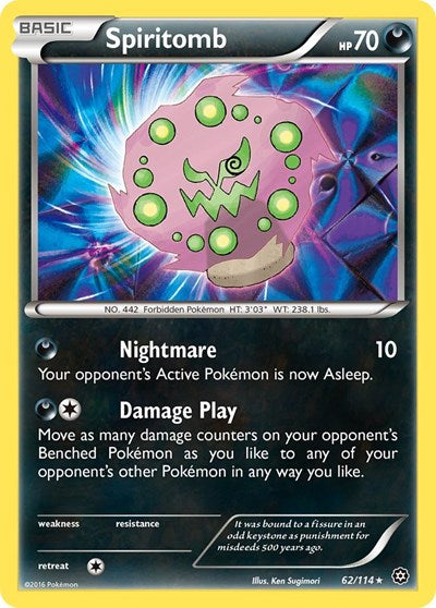 Spiritomb (STS) #62/114 Rare (Reverse Holofoil Lightly Played) XY - Steam Siege Pokemon: 2016