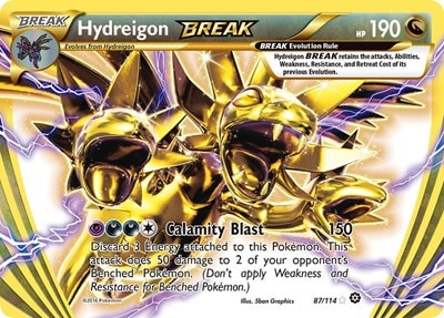 Hydreigon BREAK (STS) #87/114 Rare BREAK (Holofoil Damaged) XY - Steam Siege Pokemon: 2016