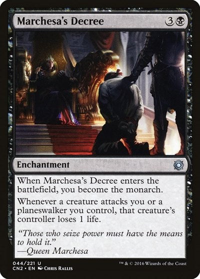 Marchesas Decree (CN2) #44 Uncommon (Lightly Played) Conspiracy: Take the Crown Magic: The Gathering: 2016