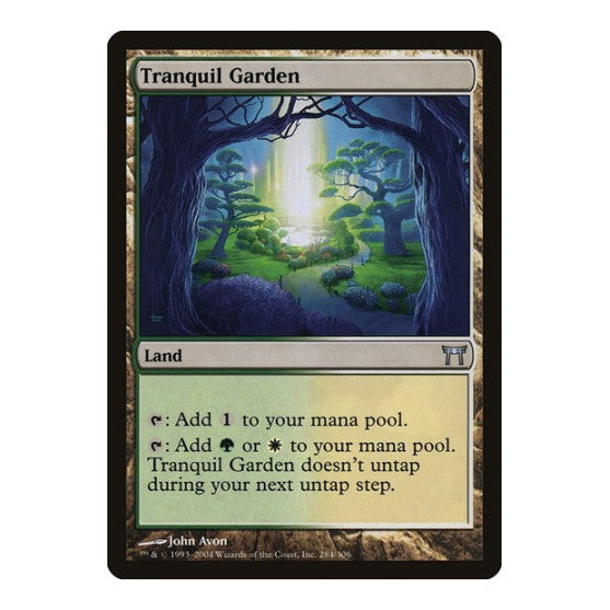 Tranquil Garden (CHK) #284 Uncommon (Lightly Played) Champions of Kamigawa Magic: The Gathering: 2004