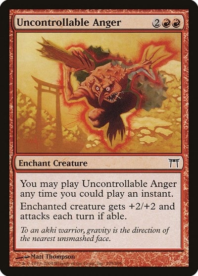 Uncontrollable Anger (CHK) #195 Common (Moderately Played) Champions of Kamigawa Magic: The Gathering: 2004