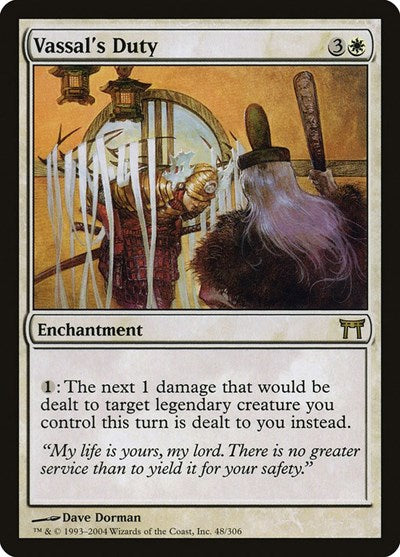Vassals Duty (CHK) #48 Rare (Near Mint) Champions of Kamigawa Magic: The Gathering: 2004