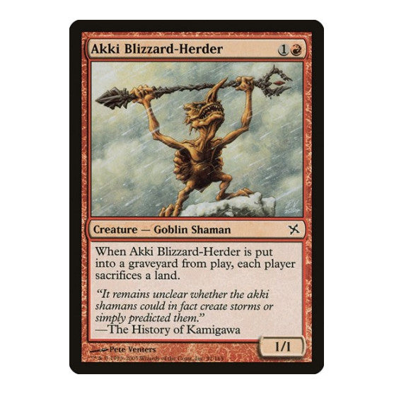 Akki Blizzard Herder (BOK) #91 Common (Moderately Played) Betrayers of Kamigawa Magic: The Gathering: 2005