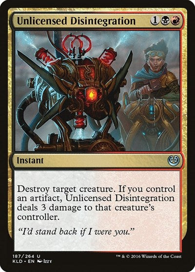 Unlicensed Disintegration (KLD) #187 Uncommon (Moderately Played) Kaladesh Magic: The Gathering: 2016