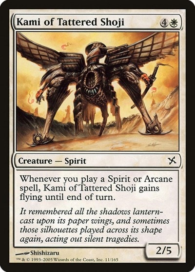 Kami of Tattered Shoji (BOK) #11 Common (Moderately Played) Betrayers of Kamigawa Magic: The Gathering: 2005