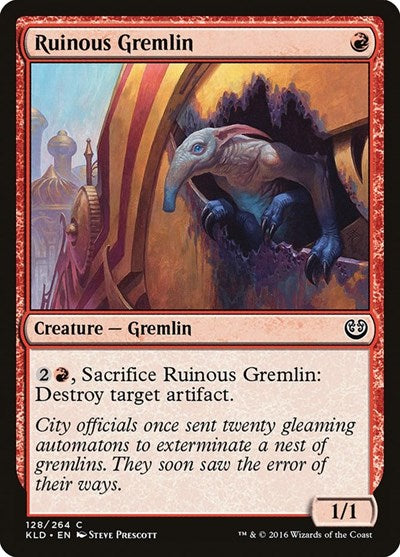 Ruinous Gremlin (KLD) #128 Common (Lightly Played) Kaladesh Magic: The Gathering: 2016