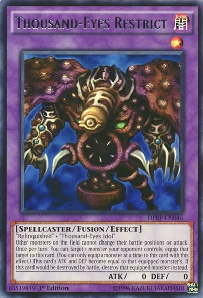 Thousand Eyes Restrict (DPRP) #DPRP-EN046 Rare (1st Edition Lightly Played) Duelist Pack: Rivals of the Pharaoh YuGiOh: 2016