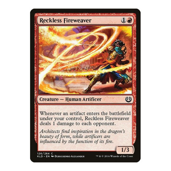 Reckless Fireweaver (KLD) #126 Common (Lightly Played) Kaladesh Magic: The Gathering: 2016
