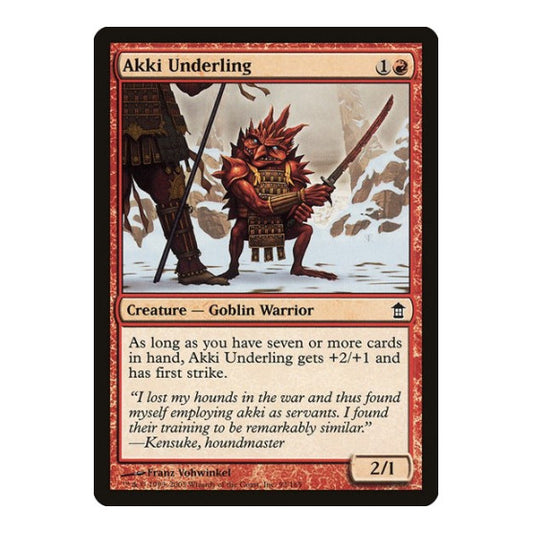 Akki Underling (SOK) #93 Common (Lightly Played) Saviors of Kamigawa Magic: The Gathering: 2005