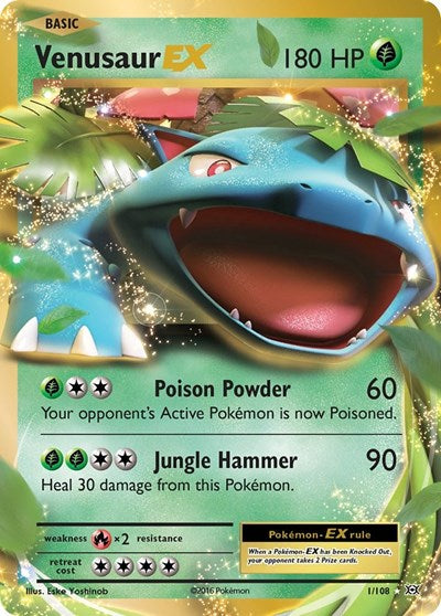 Venusaur EX (EVO) #1/108 Ultra Rare (Holofoil Near Mint) XY - Evolutions Pokemon: 2016
