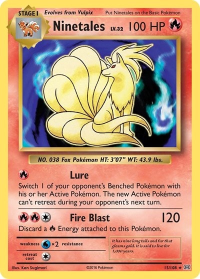 Ninetales (EVO) #15/108 Holo Rare XY - Evolutions Pokemon: 2016