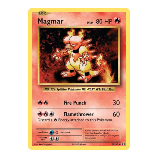 Magmar (EVO) #20/108 Uncommon (Reverse Holofoil Damaged) XY - Evolutions Pokemon: 2016