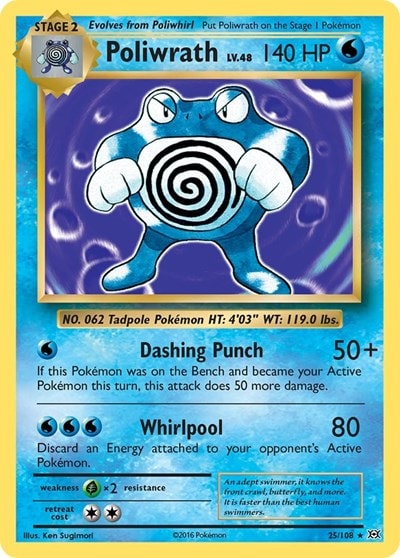 Poliwrath (EVO) #25/108 Holo Rare (Holofoil Near Mint) XY - Evolutions Pokemon: 2016