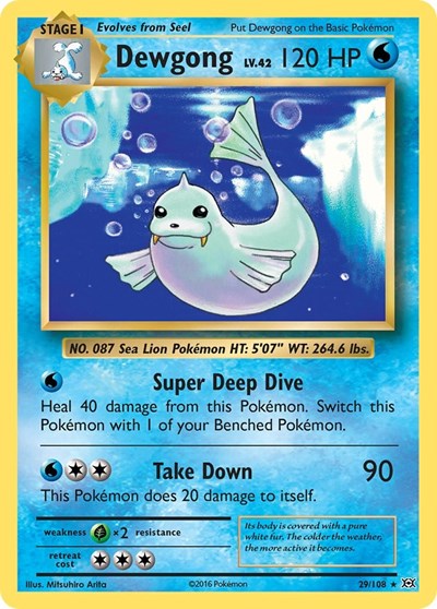 Dewgong (EVO) #29/108 Rare (Reverse Holofoil Near Mint) XY - Evolutions Pokemon: 2016