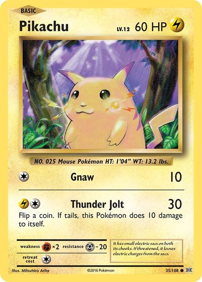 Pikachu (EVO) #35/108 Common XY - Evolutions Pokemon: 2016