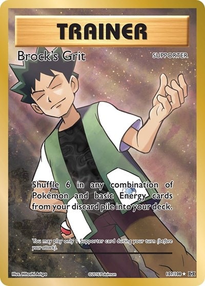 Brock's Grit (Full Art) (EVO) #107/108 Ultra Rare (Holofoil Lightly Played) XY - Evolutions Pokemon: 2016