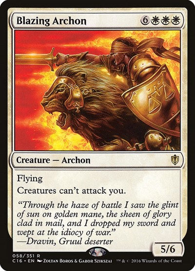 Blazing Archon (C16) #58 Rare (Heavily Played) Commander 2016 Magic: 2016