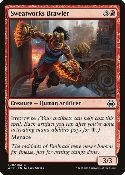 Sweatworks Brawler (AER) #100 Common (Lightly Played) Aether Revolt Magic: The Gathering: 2017