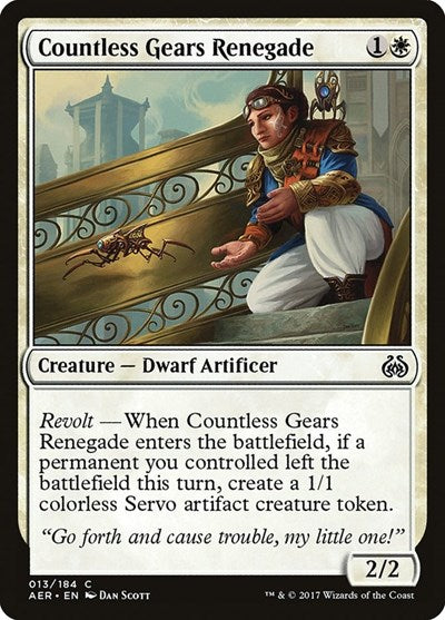 Countless Gears Renegade (AER) #13 Common (Lightly Played) Aether Revolt Magic: The Gathering: 2017