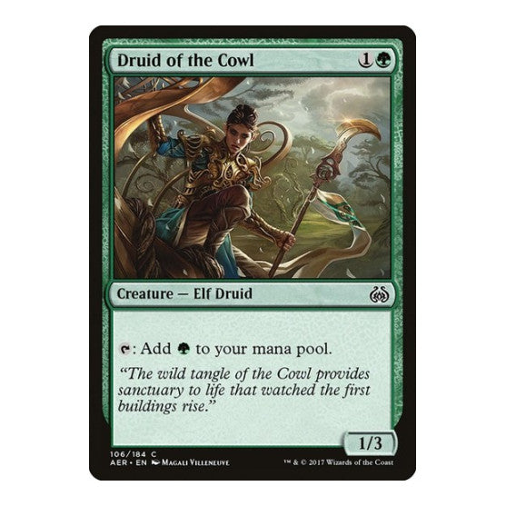 Druid of the Cowl (AER) #106 Common (Lightly Played) Aether Revolt Magic: The Gathering: 2017