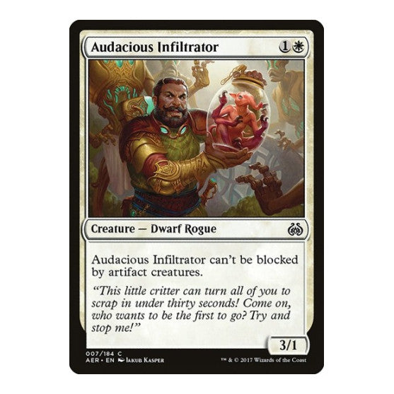 Audacious Infiltrator (AER) #7 Common (Damaged) Aether Revolt Magic: The Gathering: 2017