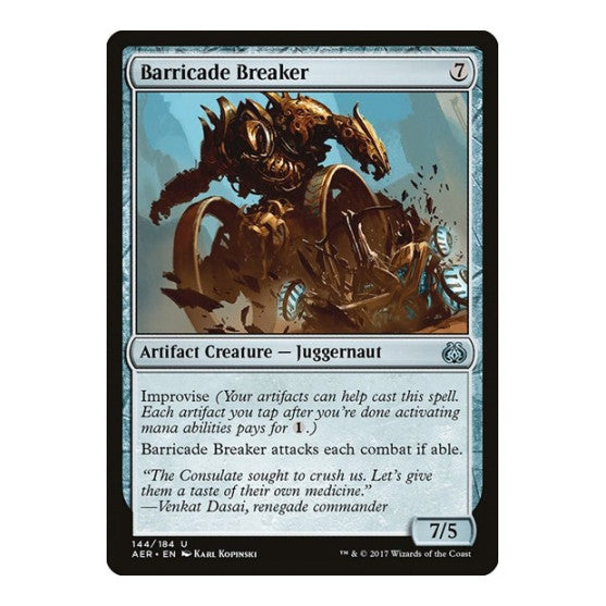 Barricade Breaker (AER) #144 Uncommon (Lightly Played) Aether Revolt Magic: The Gathering: 2017