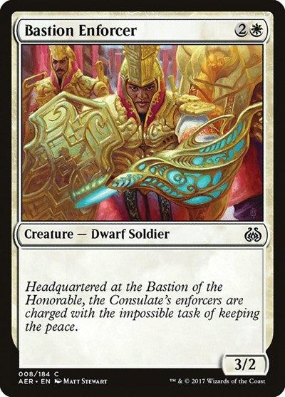 Bastion Enforcer (AER) #8 Common (Lightly Played) Aether Revolt Magic: The Gathering: 2017