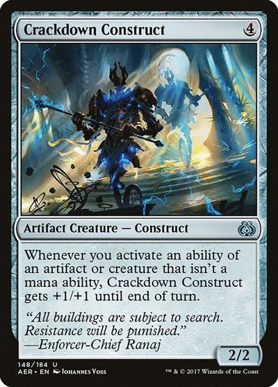 Crackdown Construct (AER) #148 Uncommon (Moderately Played) Aether Revolt Magic: The Gathering: 2017