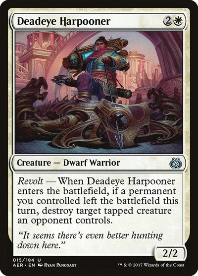 Deadeye Harpooner (AER) #15 Uncommon (Lightly Played) Aether Revolt Magic: The Gathering: 2017