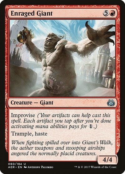 Enraged Giant (AER) #80 Uncommon (Lightly Played) Aether Revolt Magic: The Gathering: 2017