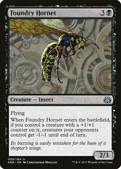 Foundry Hornet (AER) #59 Uncommon (Lightly Played) Aether Revolt Magic: The Gathering: 2017