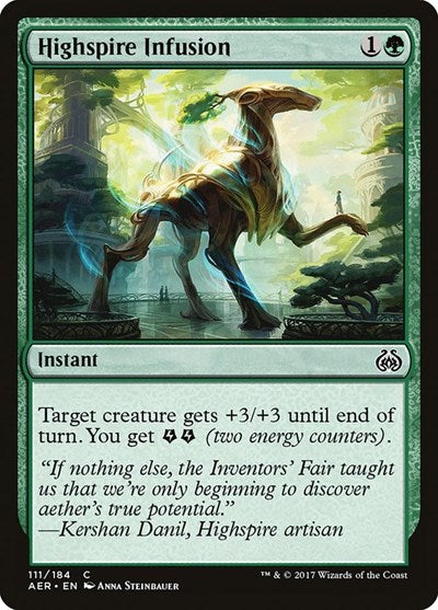 Highspire Infusion (AER) #111 Common (Foil Lightly Played) Aether Revolt Magic: The Gathering: 2017