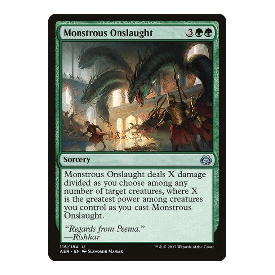 Monstrous Onslaught (AER) #116 Uncommon (Lightly Played) Aether Revolt Magic: The Gathering: 2017