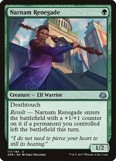 Narnam Renegade (AER) #117 Uncommon (Near Mint) Aether Revolt Magic: The Gathering: 2017