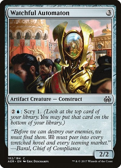 Watchful Automaton (AER) #182 Common (Lightly Played) Aether Revolt Magic: The Gathering: 2017