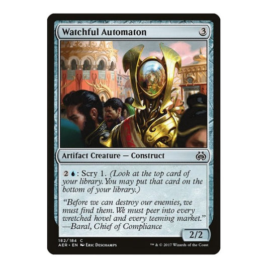 Watchful Automaton (AER) #182 Common (Lightly Played) Aether Revolt Magic: The Gathering: 2017