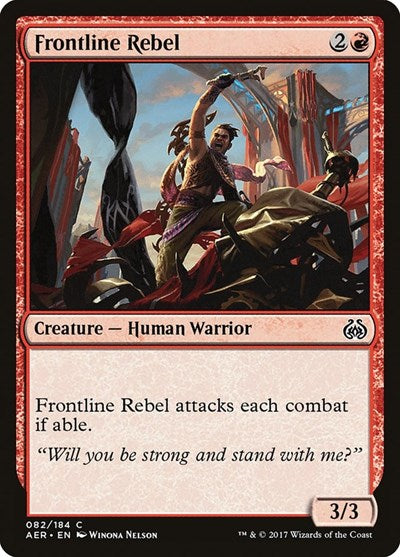 2017 Magic: Aether Revolt (AER) - Frontline Rebel (#82, Common) (Lightly Played)