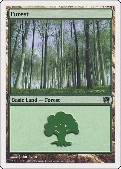 Forest 350 (9ED) #350★ Land (Heavily Played) 9th Edition Magic: The Gathering: 2005