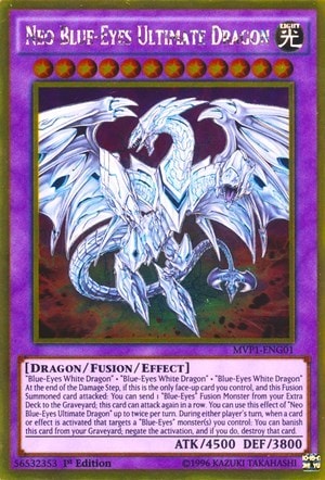 Neo Blue-Eyes Ultimate Dragon (MVP1-ENG) #MVP1-ENG01 Gold Rare (1st Edition Heavily Played) The Dark Side of Dimensions Movie Pack: Gold Edition YuGiOh: 2017